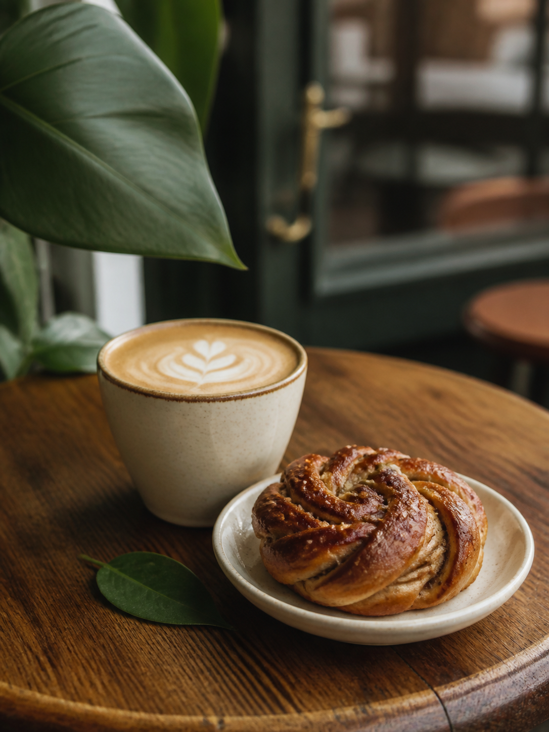 Coffee and a cardamom bun at The Coffee Nook