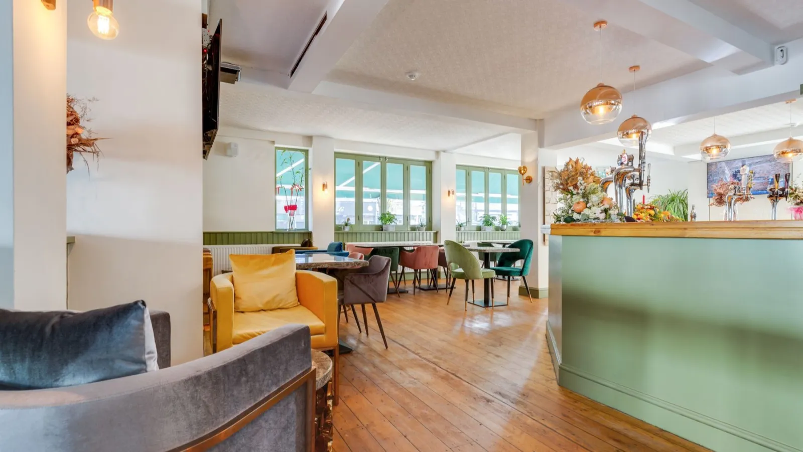 The welcoming interior of a coffee shop